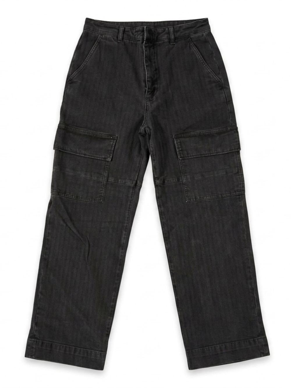 AG Adriano Goldschmied Knoxx Cargo Pants 26 Sulfur Black Herringbone Utility Y2K